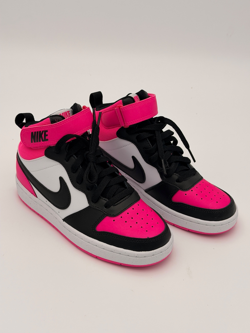 Nike Mid-Top Sneakers Hot Pink Black White Youth Size 4Y